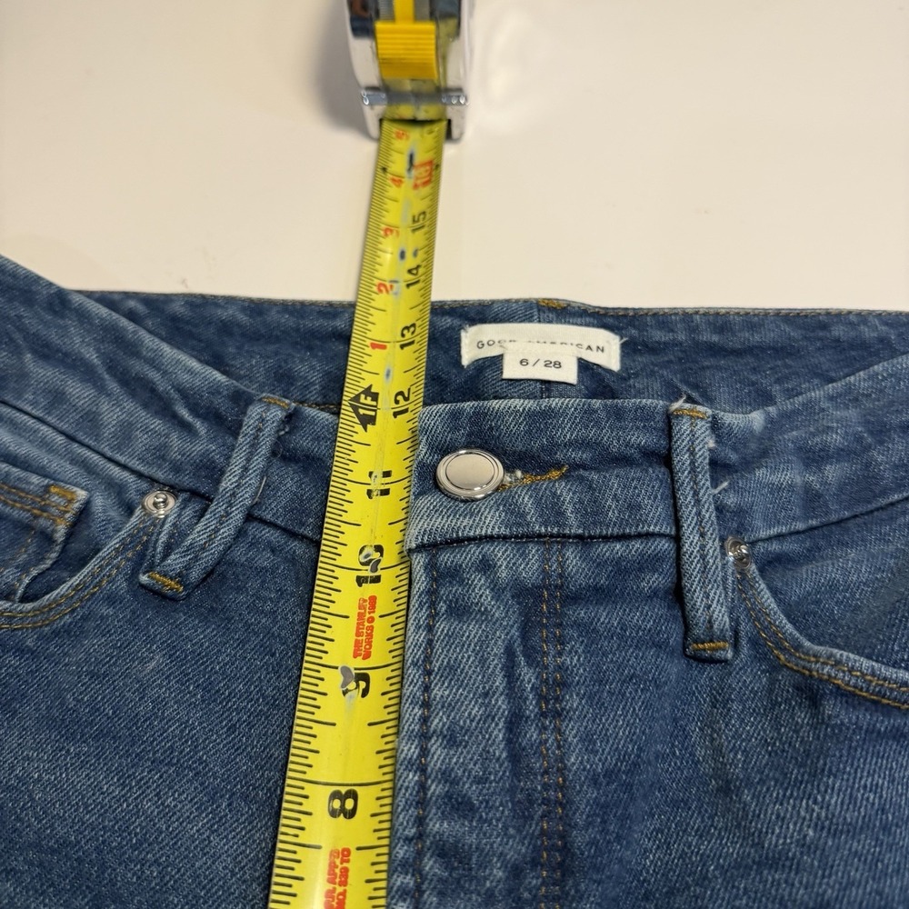 Good American Jeans Good Waist Palazzo High Rise Wide Leg 6 / 28 Boho Preppy - Picture 6 of 10